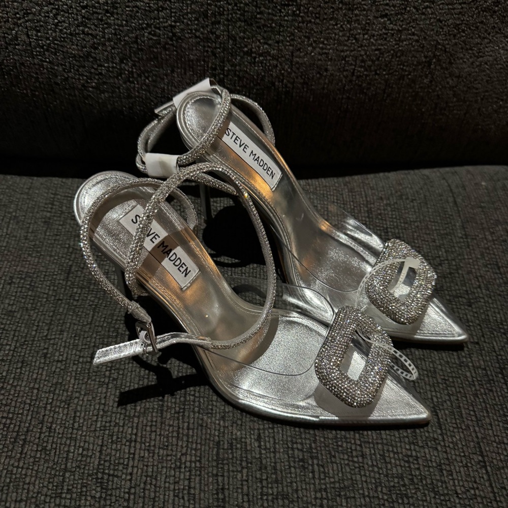 NWT Steve Madden VIENNA SANDAL CLEAR Sz 7,5 - Picture 7 of 11